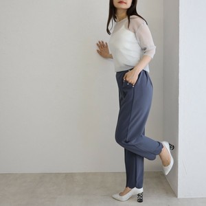 ポケット＆裾スカラップデザインセンタープレスパンツ