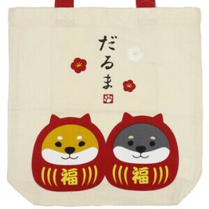 【しばたさん】【新商品】シバクロダルマ　A4トート　 軽くて大容量　（しばたさん）『犬』縁起もの