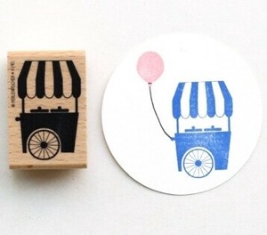 ［輸入スタンプ ］Perlenfischerスタンプ ☆マルシェ ワゴン 車☆