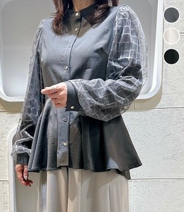 2025年新商品 衬衫 薄纱袖 衬衫