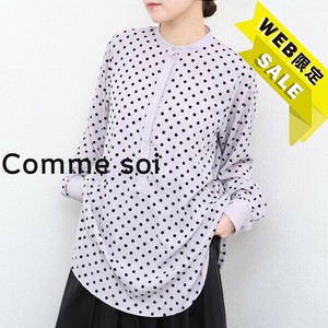【WEB限定価格】新ブランド■comme soi（コムソワ）■ドット柄　ブラウス　デザイン2025人気