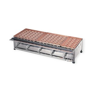 調理機器 銅たこ焼台 5連セット LP A(28穴×5枚)