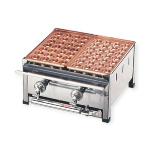 調理機器 銅たこ焼台 2連セット LP C(56穴×1枚)