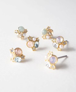 [MUK Dreamy stone] Pierced Earringss Natural Stone Bijoux Made in Japan