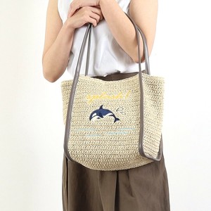 ★【COOCO クーコ】アニマル刺繍ペーパーバッグ トートバッグ カゴバッグ　SALE