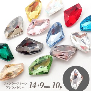 Material Asymmetrical Fancy V-Cut Rhinestone 14 x 9mm 10-pcs