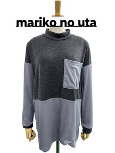 <2025春物新作>切替バイカラー長袖Tシャツ　ゆったりシルエット　2025春物人気　真里子の詩
