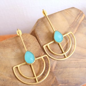 Pierced Earrings Silver Post Rhinestone Natural Stone Jewelry