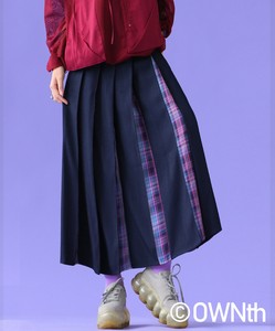 Skirt Check Pattern Pleated skirt Switching