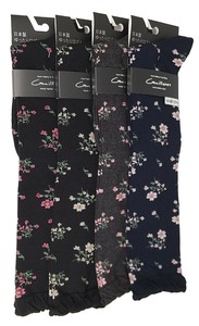 Knee High Socks Floral Pattern Socks 100% Cotton