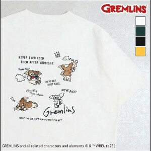 【グレムリン】ギズモイラスト刺繍Tシャツ【2025夏物】【ユニセックス】
