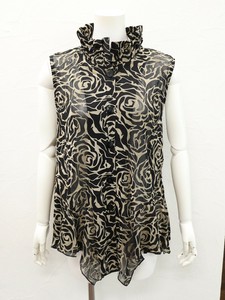 Vest/Gilet Floral Pattern Flocking Finish