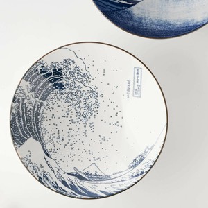 美浓烧 大钵碗 富士 日式餐具 北斋 24.5cm 日本制造