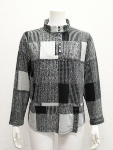 T 恤/上衣 Design 针织衫 新商品 2025年 长袖 非对称 印花 格子图案