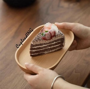 シーズン商品 早い者勝ち デザート収納トレイ 楕円形トレイ 実木食パン アフタヌーンティー コーヒートレイ