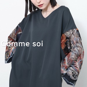 新ブランド■ Comme soi 腕刺繍ワンピース  2025人気