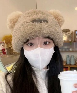 国内即納 くま耳帽子 ボアハット 韓国 暖かい帽子
