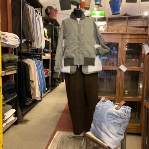 MA-1＆ボアコンボジャケット　セージグリーン　ミリタリー　フライトジャケット　ブルゾン
