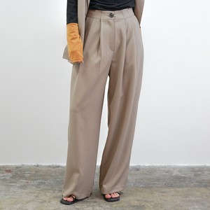 Full-Length Pant Beige black Pleated Wide Pants