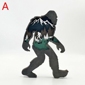 3D野人 木製 置物 贈り物 ABQ738