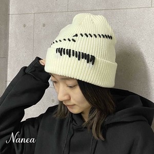 Beanie Hand Stitch Ribbed Knit