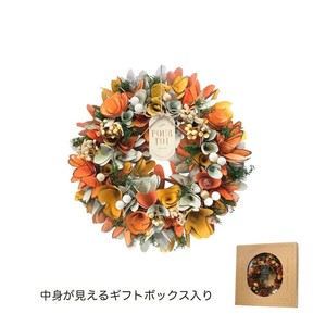 【ｹｰｲｰｱｲ】HWナチュラルリース Mアースカラーリーフ