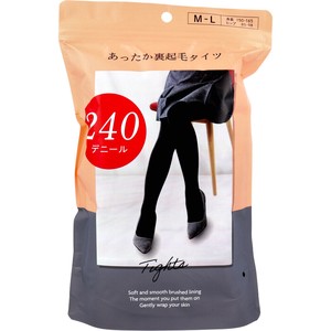 【アウトレット】あったか裏起毛タイツ 240デニール ブラック M-L 1枚入