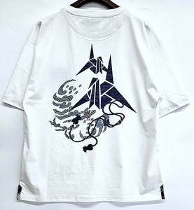 【インバウンド 和柄 お土産 外国人観光客向け Tシャツ】折鶴和柄Tシャツ