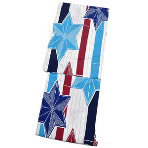 Kimono/Yukata Red White Hemp Leaves Cotton