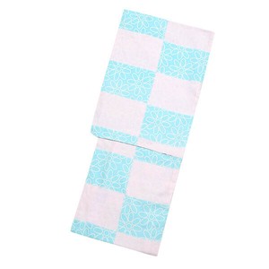 Kimono/Yukata Light Blue Flower Pink Square
