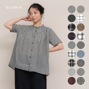 【大特価！】【入荷しました！】【2025春夏物新作】チェック柄前開きブラウス
