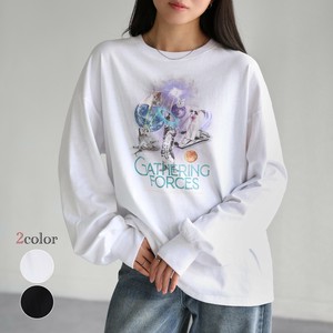 T-shirt Space Long T-shirt Cat