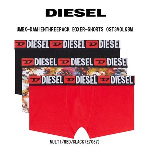 DIESEL(ディーゼル)ボクサーパンツ 前閉じ 無地 ロゴ コットン 3枚組 セット メンズ 男性用 0ST3V0LKBM