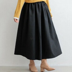 裙子 蓬松 裙子 腰部 喇叭裙 提花裙