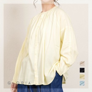 Button Shirt/Blouse Front/Rear 2-way Shirring