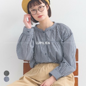 TCブロード／ギンガム チェック ボリュームスリーブ ブラウス【2025年春夏新作】