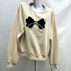 Sweatshirt Pearl Drop-shoulder Sweatshirts Cut-and-sew Velour [S/S NEW]