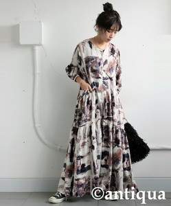 洋装/连衣裙 女士 新商品 层叠造型 粉色 洋装/连衣裙 antiqua