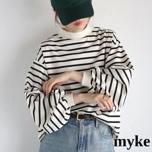 T-shirt Long T-shirt Mock Neck Puff Sleeve [2025 NEW]