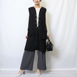 プリーツ加工 ロングベスト シフォン