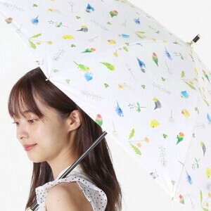 《2025春夏新作》【晴雨兼用傘】【長傘】遮光ことり55　オシャレ　UV　軽量　大きめサイズ