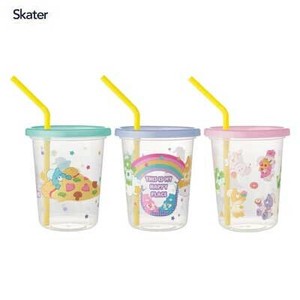 ストロー付きタンブラー 320ml 3個セット  Care Bears ケアベア くま カラフル  スケーター SIH3ST