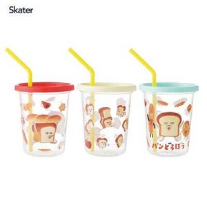 ストロー付きタンブラー 320ml 3個セット パンどろぼう スケーター SIH3ST