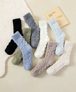 【MOSOX】もこもこルームソックス7色セット レディース ふわふわ 暖かい シンプル 靴下
