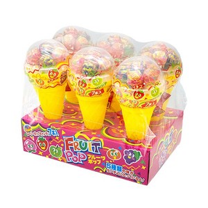【お菓子】『フルーツポップ　1セット上代￥250×6個入』　〜棒付きキャンディ〜