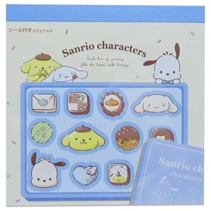 【メモ帳】サンリオキャラクターズ シール付きスクエアメモ ボーイズ チョコ