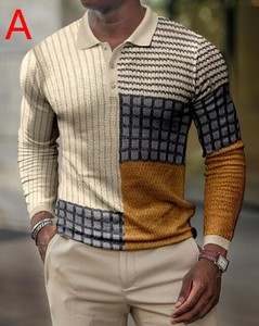 ポロシャツ  花柄 長袖 春秋 快適 メンズ ファッション ABQ836