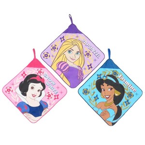 【ループタオル】ディズニープリンセス ループ付きタオル 3枚組 ストロングフラワーリーフ