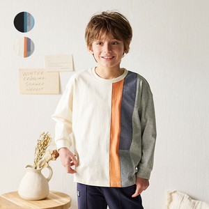 Kids' 3/4 Sleeve T-shirt Loose Silhouette 100% Cotton Switching