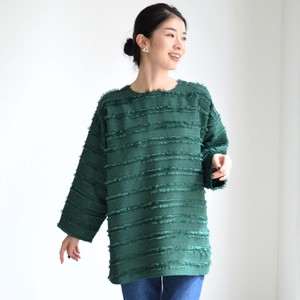 ★SALE商品★織柄ラウンドネック9分袖ブラウス（M90530P）
